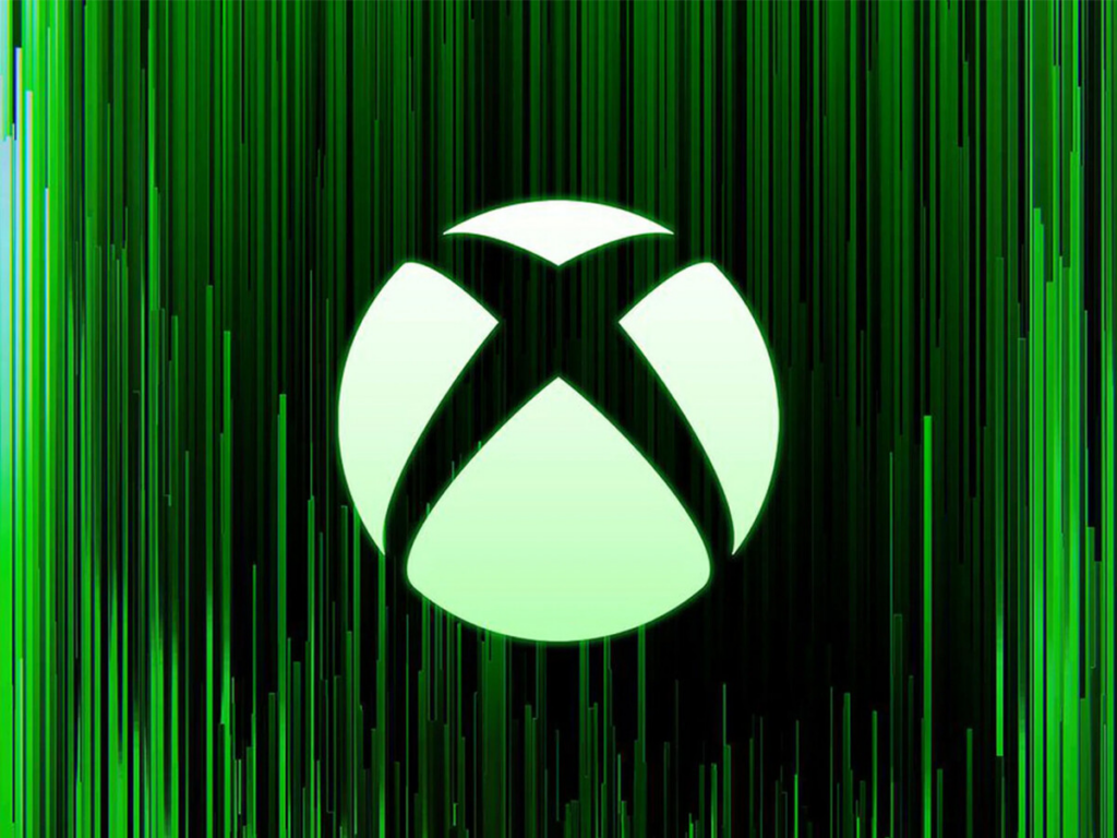 el logos de la XBOX con un fondo verde a su alrededor.